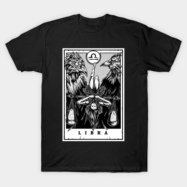 Libra Zodiac Tarot T-Shirt by Scottconnick